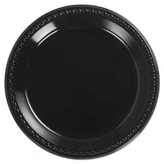 Chinet - Heavyweight Plastic Plates, 10-1/4", Black, Round - Apex Tool & Supply