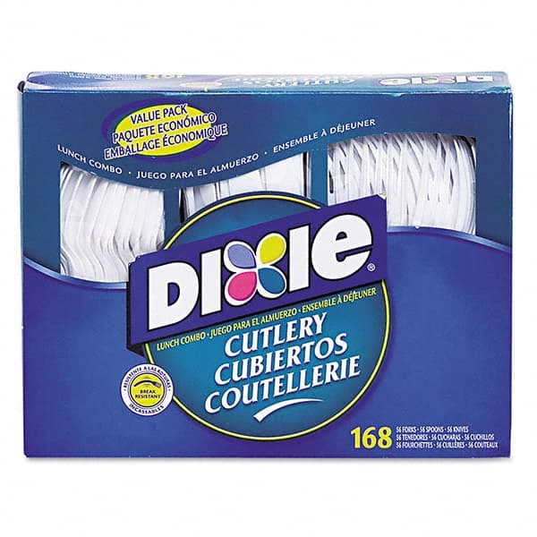 Dixie - Combo Pack, Tray/Plastic Utensils, 56 Forks, 56 Knives, 56 Spoons, 6 Packs - Apex Tool & Supply