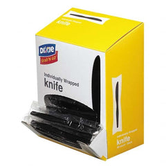 Dixie - Grab\x92N Go Wrapped Cutlery, Knives, Black, 90/Box, 6 Box/Carton - Apex Tool & Supply