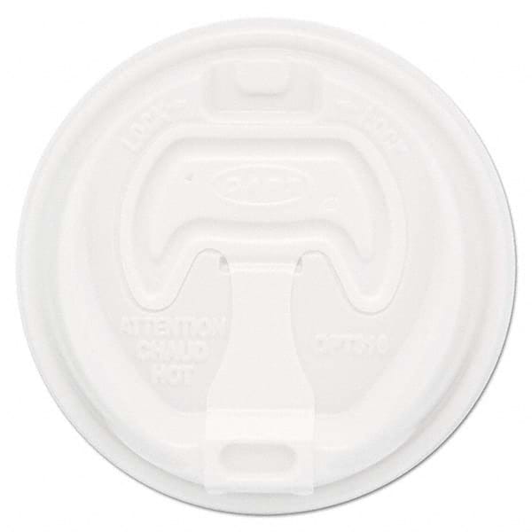 DART - Optima Reclosable Lid, 12-24 oz Foam Cups, White, 100/Bag - Apex Tool & Supply