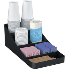Mind Reader - Condiments & Dispensers Breakroom Accessory Type: Condiment Dispenser Breakroom Accessory Description: Trove Seven-Compartment Coffee Condiment Organizer - Apex Tool & Supply