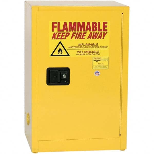 Eagle - Safety Cabinets Hazardous Chemical Type: Flammable and Combustible Liquids Color: Yellow - Apex Tool & Supply