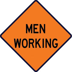 VizCon - "Workers Ahead," 48" Wide x 48" High Vinyl Construction Roadway Sign - Apex Tool & Supply