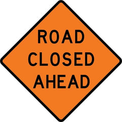 VizCon - "Right Lane Closed Ahead," 36" Wide x 36" High Vinyl Construction Roadway Sign - Apex Tool & Supply