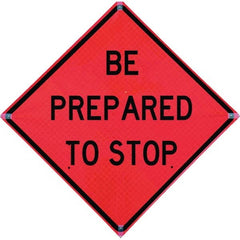 VizCon - "Road Construction Ahead," 36" Wide x 36" High Vinyl Construction Roadway Sign - Apex Tool & Supply