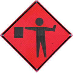 VizCon - "Utility Work Ahead," 48" Wide x 48" High Vinyl Construction Roadway Sign - Apex Tool & Supply