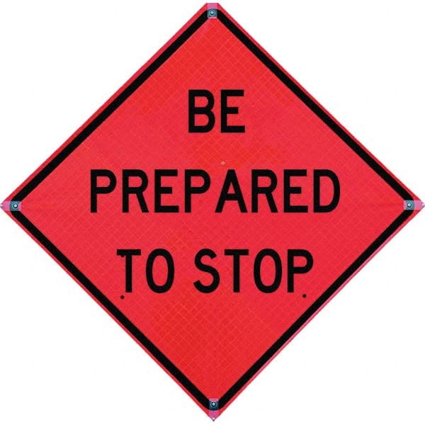 VizCon - "Right Lane Closed Ahead," 48" Wide x 48" High Vinyl Construction Roadway Sign - Apex Tool & Supply