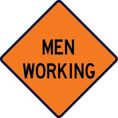 VizCon - "Road Work Ahead," 48" Wide x 48" High Vinyl Construction Roadway Sign - Apex Tool & Supply