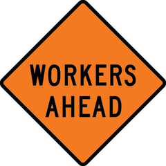 VizCon - "Men Working," 48" Wide x 48" High Vinyl Construction Roadway Sign - Apex Tool & Supply