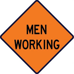 VizCon - "Road Work Ahead," 36" Wide x 36" High Vinyl Construction Roadway Sign - Apex Tool & Supply