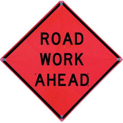 VizCon - "Men Working," 48" Wide x 48" High Vinyl Construction Roadway Sign - Apex Tool & Supply