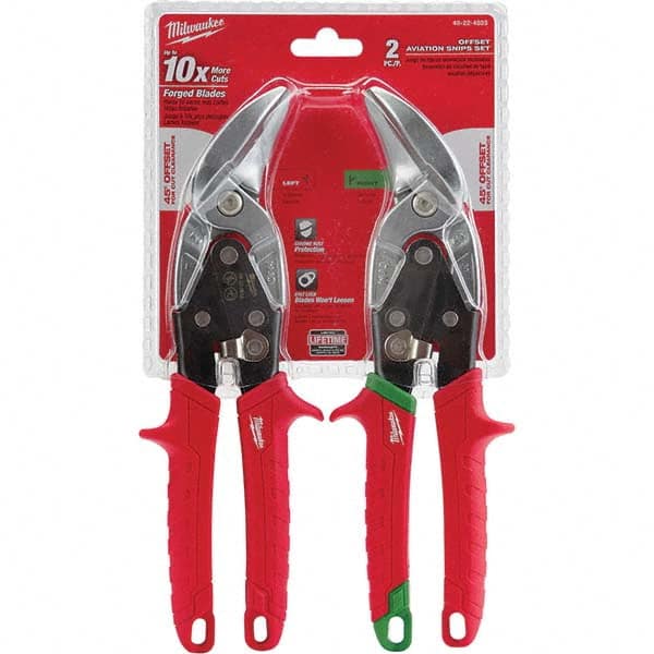 Milwaukee Tool - Snip & Shear Sets Type: Aviation Snip Set Pattern: Left; Right - Apex Tool & Supply
