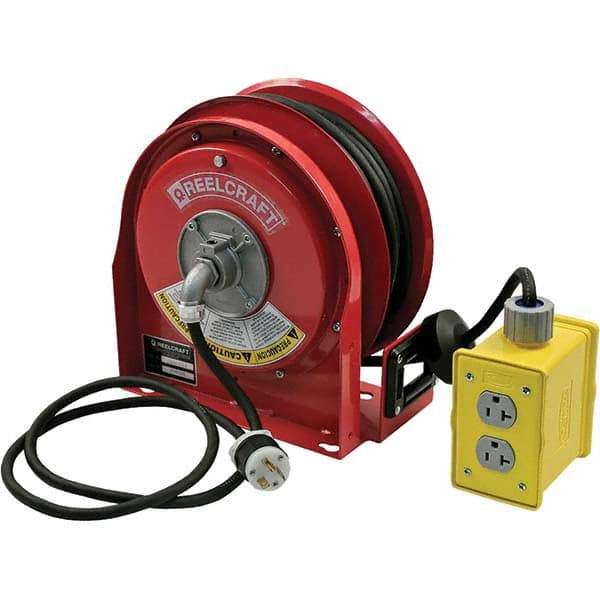Reelcraft - Cord & Cable Reels End Type: Quad Outlet Cable Length (Feet): 30 - Apex Tool & Supply