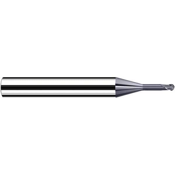 Fraisa - 0.6mm Diam, 3.6mm LOC, 2 Flute Solid Carbide Ball End Mill - Apex Tool & Supply