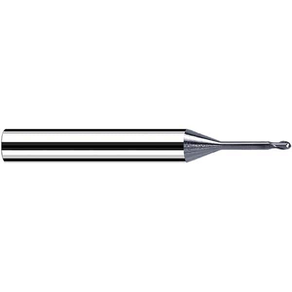 Fraisa - 2mm Diam, 2mm LOC, 2 Flute Solid Carbide Ball End Mill - Apex Tool & Supply