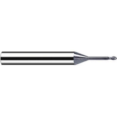 Fraisa - 0.5mm Diam, 0.5mm LOC, 2 Flute Solid Carbide Ball End Mill - Apex Tool & Supply