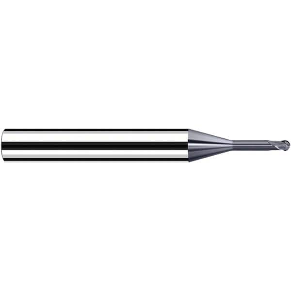 Fraisa - 0.8mm Diam, 3.6mm LOC, 2 Flute Solid Carbide Ball End Mill - Apex Tool & Supply