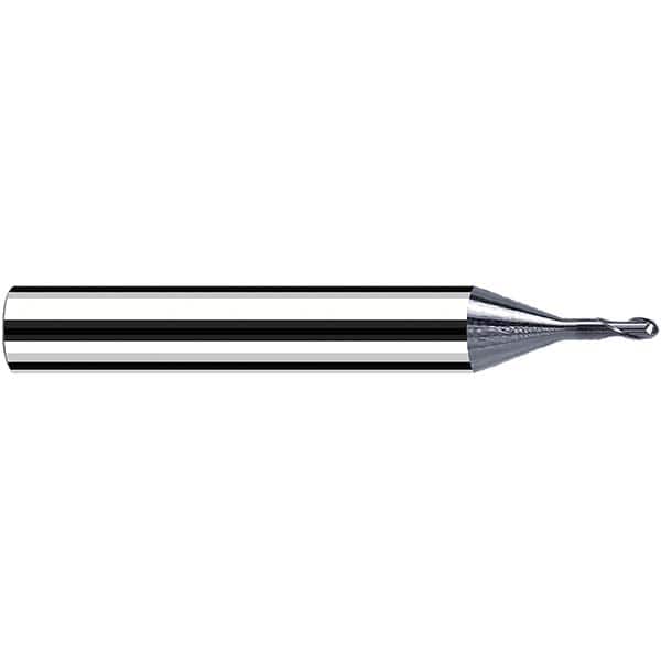 Fraisa - 0.6mm Diam, 0.6mm LOC, 2 Flute Solid Carbide Ball End Mill - Apex Tool & Supply