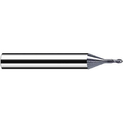 Fraisa - 0.5mm Diam, 0.5mm LOC, 2 Flute Solid Carbide Ball End Mill - Apex Tool & Supply