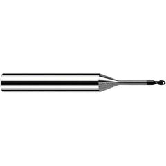 Fraisa - 0.6mm Diam, 0.6mm LOC, 2 Flute Solid Carbide Ball End Mill - Apex Tool & Supply