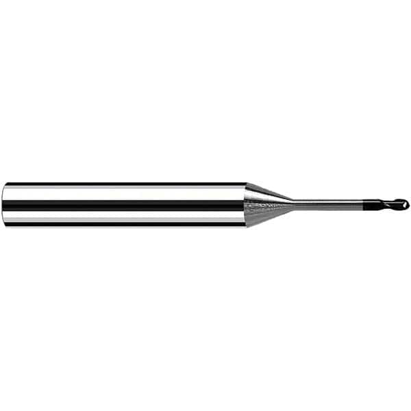 Fraisa - 0.3mm Diam, 6mm LOC, 2 Flute Solid Carbide Ball End Mill - Apex Tool & Supply