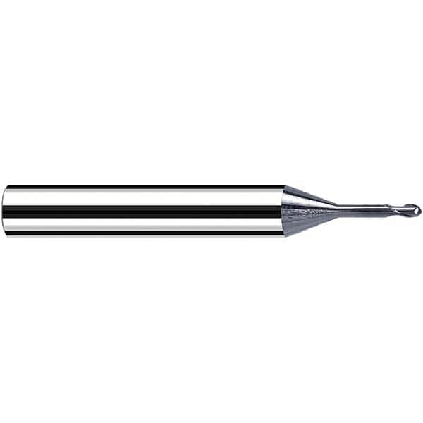Fraisa - 0.4mm Diam, 0.4mm LOC, 2 Flute Solid Carbide Ball End Mill - Apex Tool & Supply