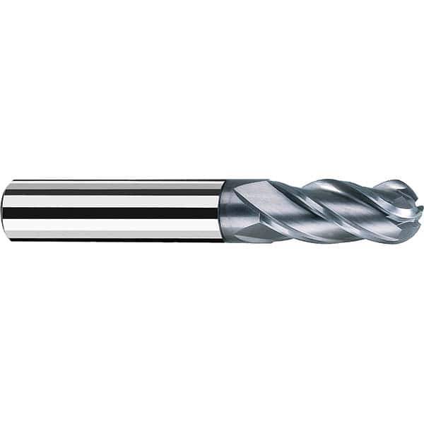 Fraisa - 3/8" Diam, 1" LOC, 4 Flute Solid Carbide Ball End Mill - Apex Tool & Supply