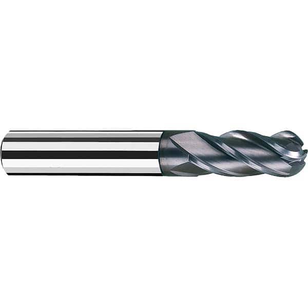 Fraisa - 1/4" Diam, 3/4" LOC, 4 Flute Solid Carbide Ball End Mill - Apex Tool & Supply