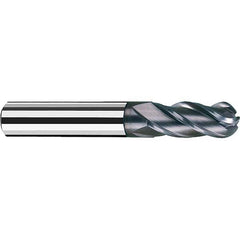 Fraisa - 1/16" Diam, 3/8" LOC, 4 Flute Solid Carbide Ball End Mill - Apex Tool & Supply