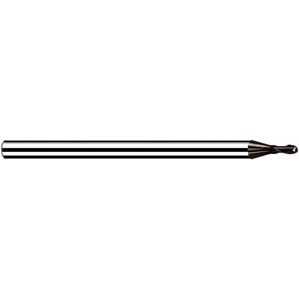 Fraisa - 0.6mm Diam, 0.72mm LOC, 2 Flute Solid Carbide Ball End Mill - Apex Tool & Supply