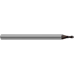 Fraisa - 0.6mm Diam, 0.72mm LOC, 2 Flute Solid Carbide Ball End Mill - Apex Tool & Supply