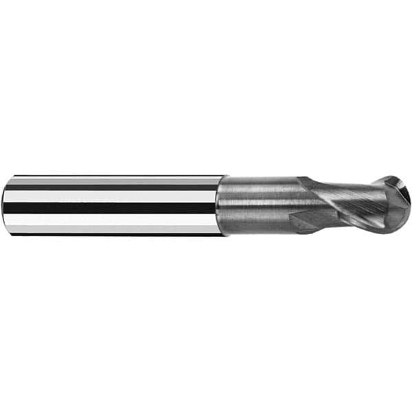 Fraisa - 2mm Diam, 3mm LOC, 2 Flute Solid Carbide Ball End Mill - Apex Tool & Supply