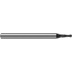 Fraisa - 0.5mm Diam, 1.5mm LOC, 2 Flute Solid Carbide Ball End Mill - Apex Tool & Supply