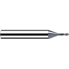 Fraisa - 0.2mm Diam, 0.2mm LOC, 2 Flute Solid Carbide Ball End Mill - Apex Tool & Supply