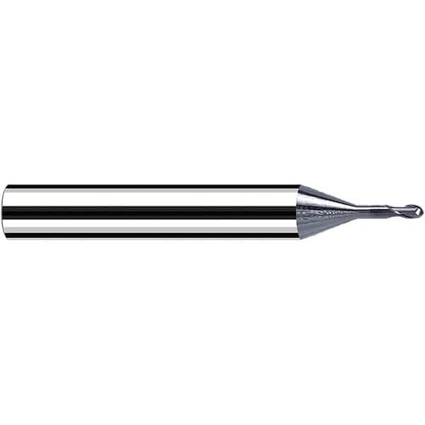 Fraisa - 0.5mm Diam, 0.5mm LOC, 2 Flute Solid Carbide Ball End Mill - Apex Tool & Supply