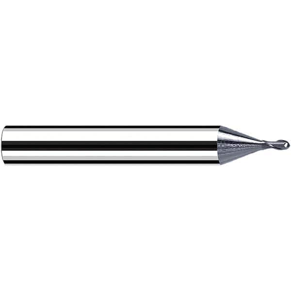 Fraisa - 0.1mm Diam, 0.1mm LOC, 2 Flute Solid Carbide Ball End Mill - Apex Tool & Supply