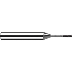 Fraisa - 0.6mm Diam 2 Flute Solid Carbide 0.1mm Corner Radius End Mill - Apex Tool & Supply
