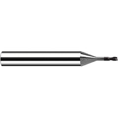 Fraisa - 0.5mm Diam 2 Flute Solid Carbide 0.1mm Corner Radius End Mill - Apex Tool & Supply