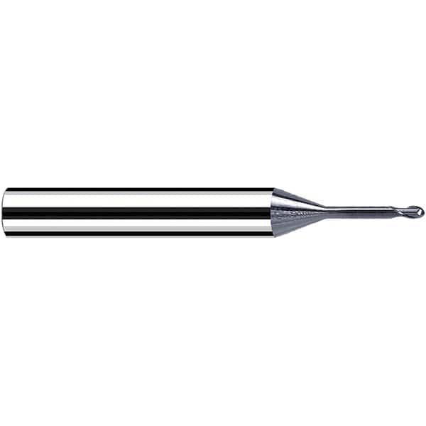 Fraisa - 1.5mm Diam, 1.5mm LOC, 2 Flute Solid Carbide Ball End Mill - Apex Tool & Supply