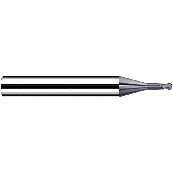Fraisa - 0.4mm Diam, 3.6mm LOC, 2 Flute Solid Carbide Ball End Mill - Apex Tool & Supply
