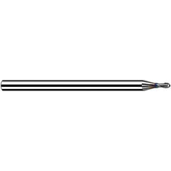 Fraisa - 0.2mm Diam, 0.24mm LOC, 2 Flute Solid Carbide Ball End Mill - Apex Tool & Supply