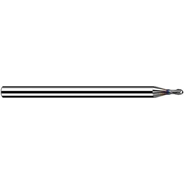 Fraisa - 0.3mm Diam, 0.36mm LOC, 2 Flute Solid Carbide Ball End Mill - Apex Tool & Supply