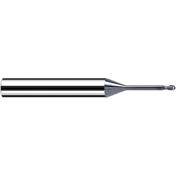 Fraisa - 2.5mm Diam, 2.5mm LOC, 2 Flute Solid Carbide Ball End Mill - Apex Tool & Supply