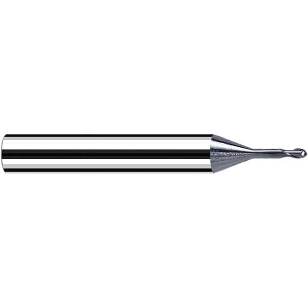 Fraisa - 1mm Diam, 1mm LOC, 2 Flute Solid Carbide Ball End Mill - Apex Tool & Supply
