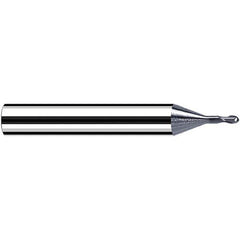 Fraisa - 1mm Diam, 1mm LOC, 2 Flute Solid Carbide Ball End Mill - Apex Tool & Supply