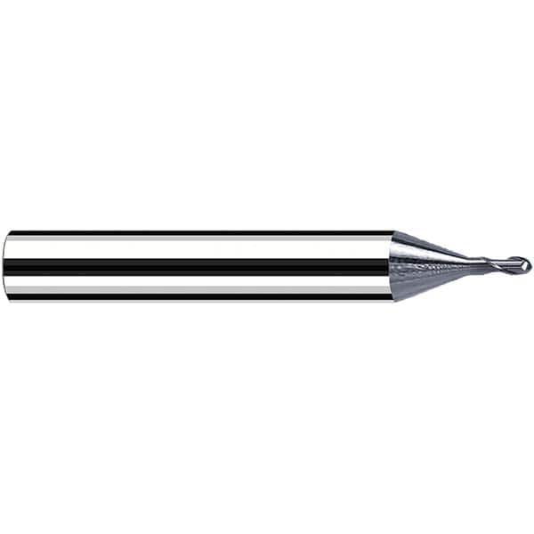 Fraisa - 1.2mm Diam, 1.2mm LOC, 2 Flute Solid Carbide Ball End Mill - Apex Tool & Supply