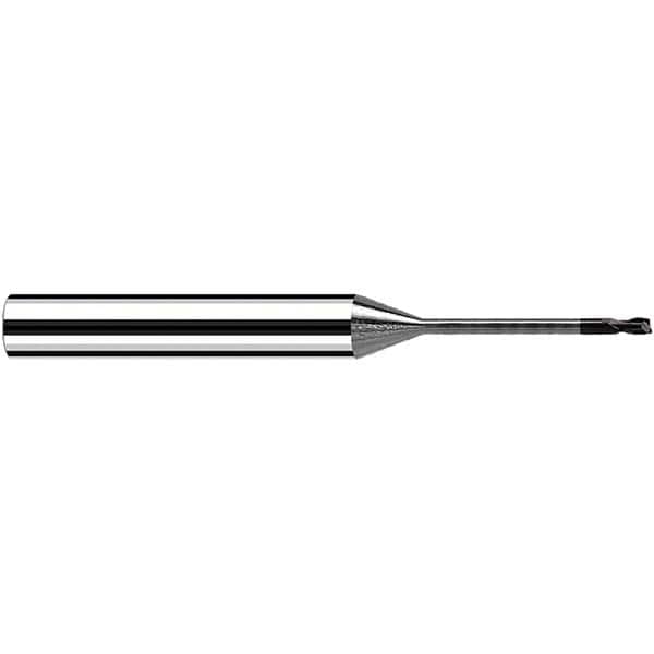 Fraisa - 0.5mm Diam 2 Flute Solid Carbide 0.1mm Corner Radius End Mill - Apex Tool & Supply