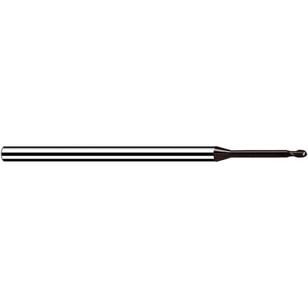 Fraisa - 1mm Diam, 1.2mm LOC, 2 Flute Solid Carbide Ball End Mill - Apex Tool & Supply