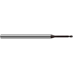 Fraisa - 1.2mm Diam, 1.44mm LOC, 2 Flute Solid Carbide Ball End Mill - Apex Tool & Supply