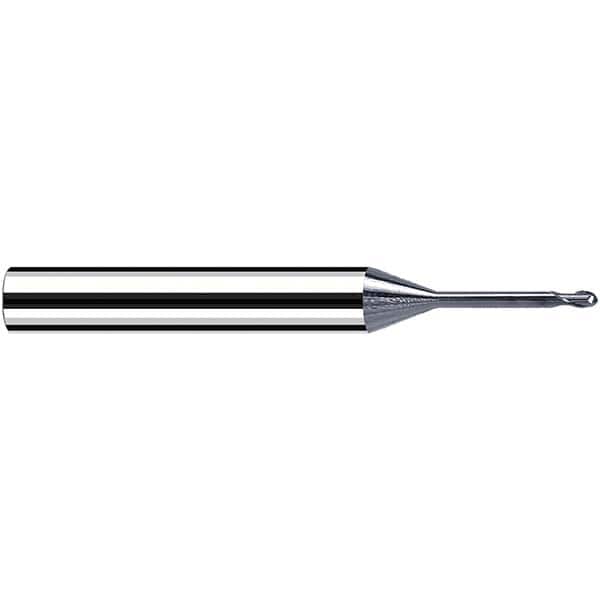 Fraisa - 1mm Diam, 1mm LOC, 2 Flute Solid Carbide Ball End Mill - Apex Tool & Supply
